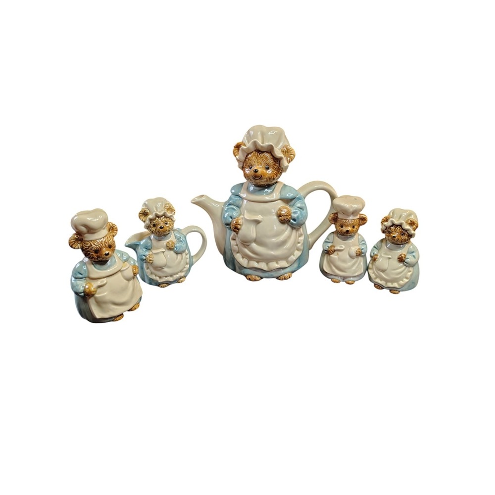 Vintage otagiri japan ceramic bear tea set salt pepper